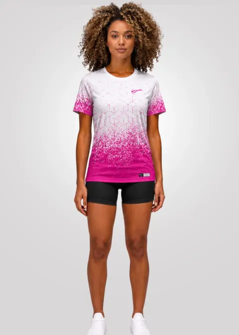 Camiseta Aeroflex Dry Fit Feminina Treino Proteção UV Pulse Bloom