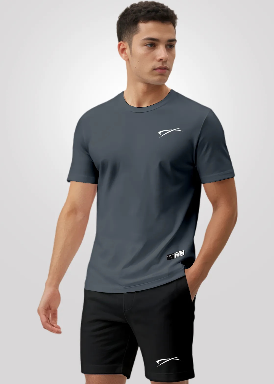 Camiseta Poliamida Crepe Masculina Treino - Cinza