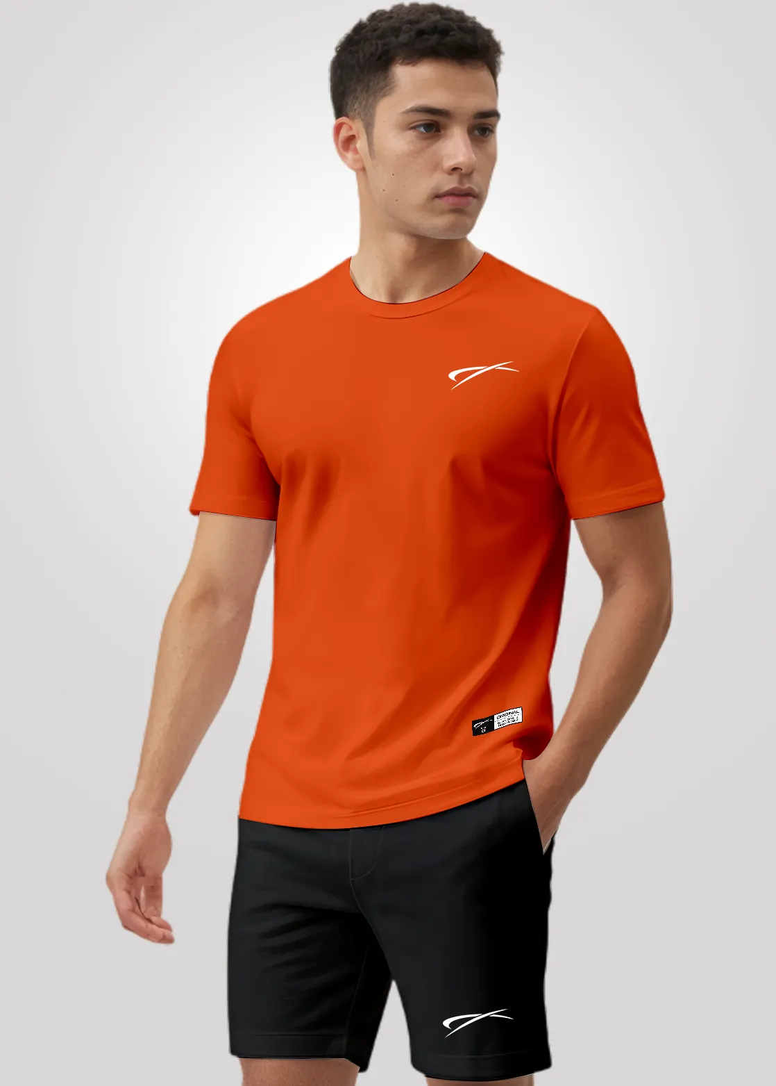 Camiseta Poliamida Crepe Masculina Treino - Laranja