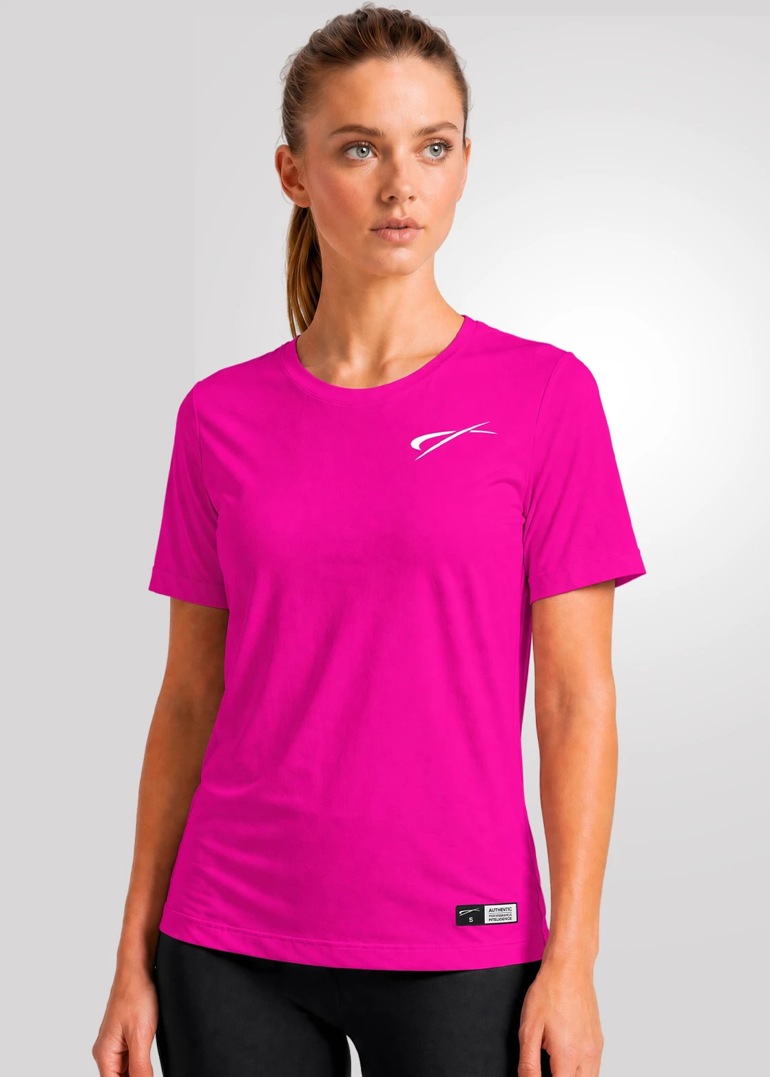 Camiseta Poliamida Furadinha Feminino Treino - Rosa neon