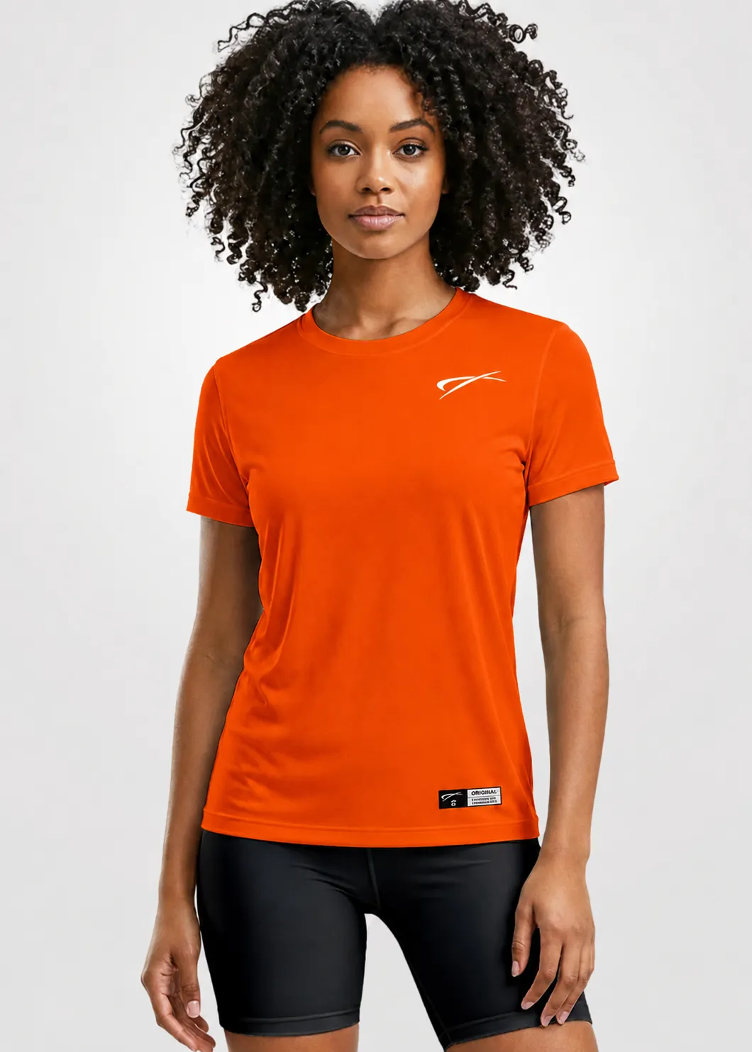 Camiseta Poliamida Crepe Feminina Treino - Laranja