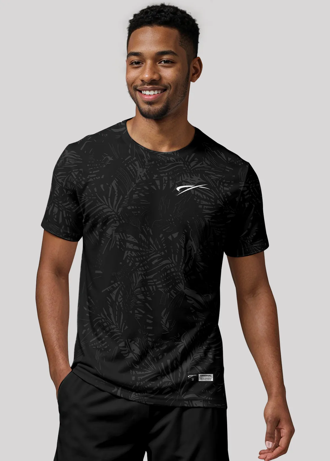 Camiseta Aeroflex Dry Fit Masculina Treino Proteção UV Phantom Noir