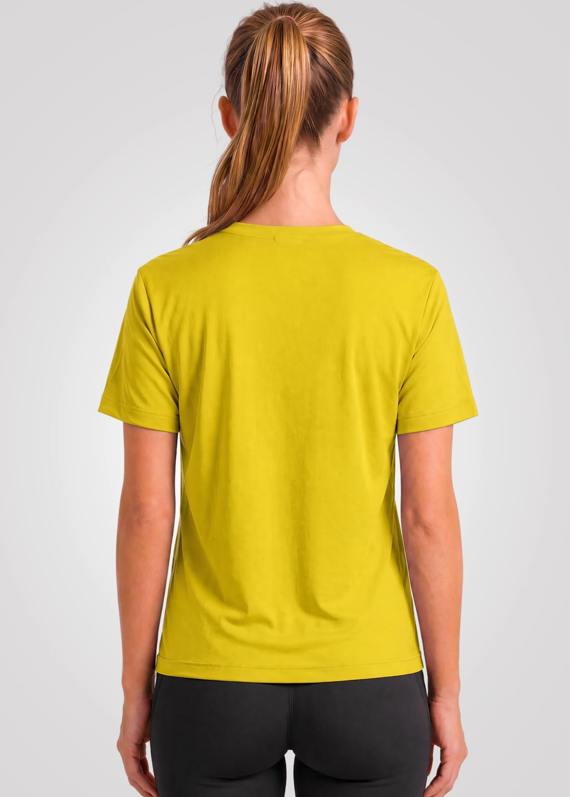 Camiseta Poliamida Furadinha Feminino Treino - Amarelo