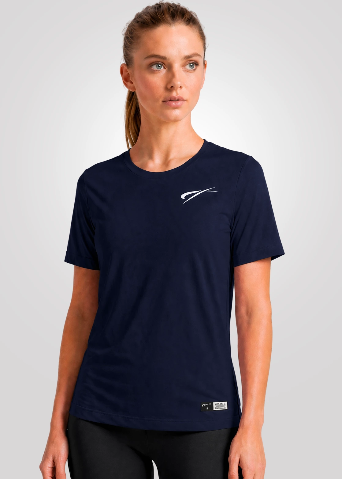 Camiseta Poliamida Furadinha Feminino Treino - Azul Escuro Midnight