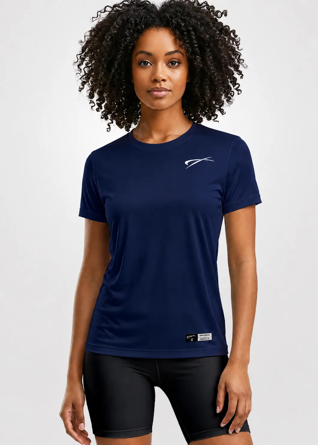 Camiseta Poliamida Crepe Feminina Treino - Azul Escuro Midnight