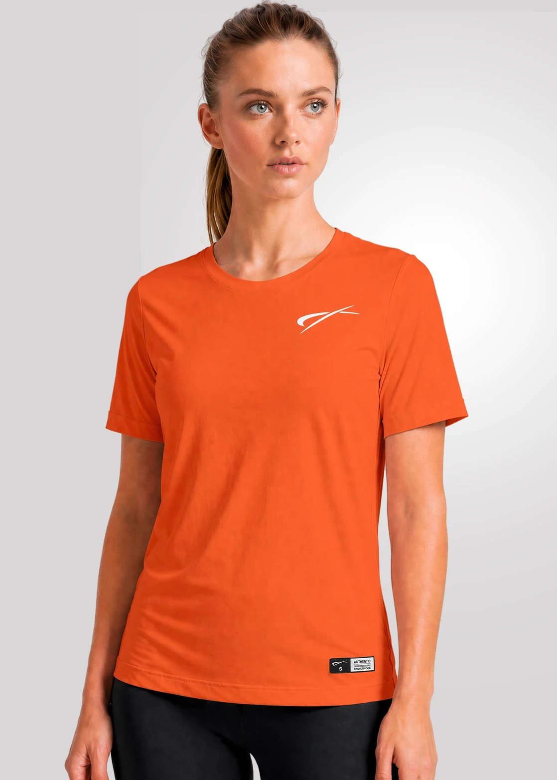 Camiseta Poliamida Furadinha Feminino Treino - Laranja
