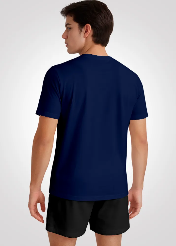 Camiseta Poliamida Furadinha Masculina Treino - Azul Escuro Midnight