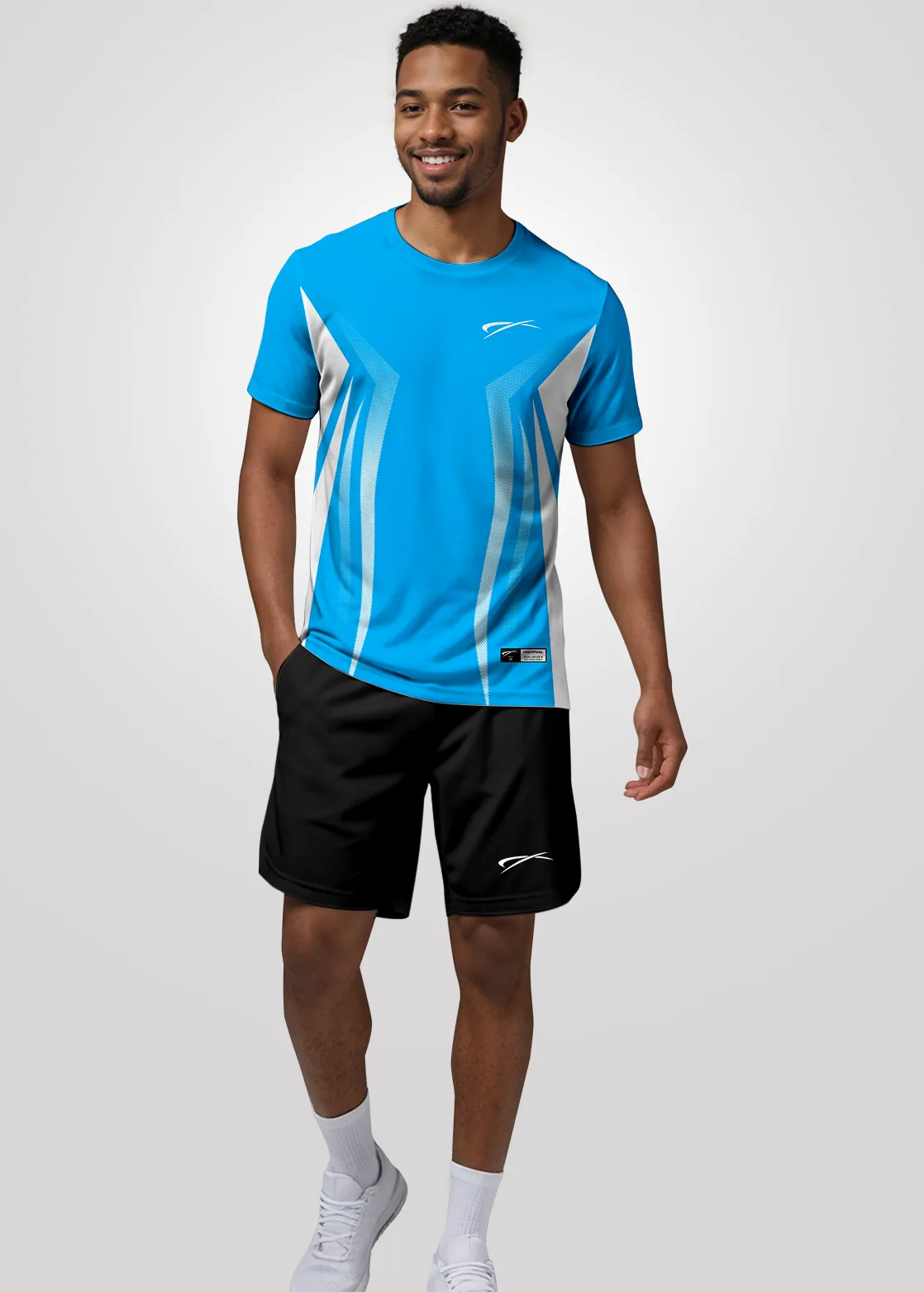 Camiseta Aeroflex Dry Fit Masculina Treino Proteção UV Velocity Stream - Branco