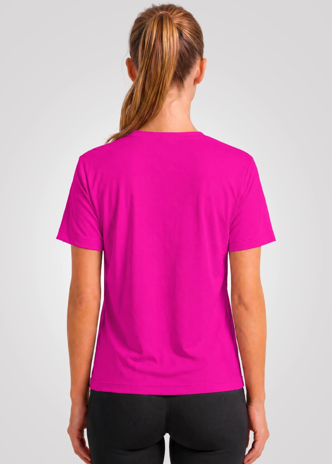 Camiseta Poliamida Furadinha Feminino Treino - Rosa neon