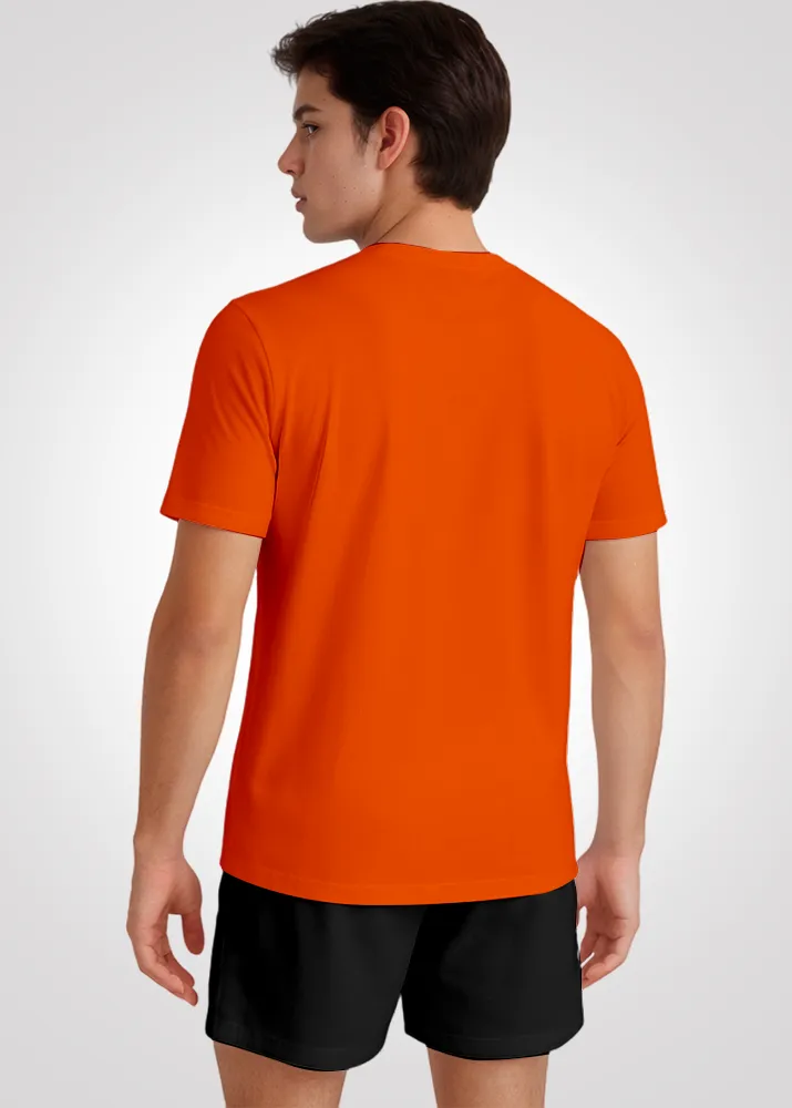 Camiseta Poliamida Furadinha Masculina Treino - Laranja