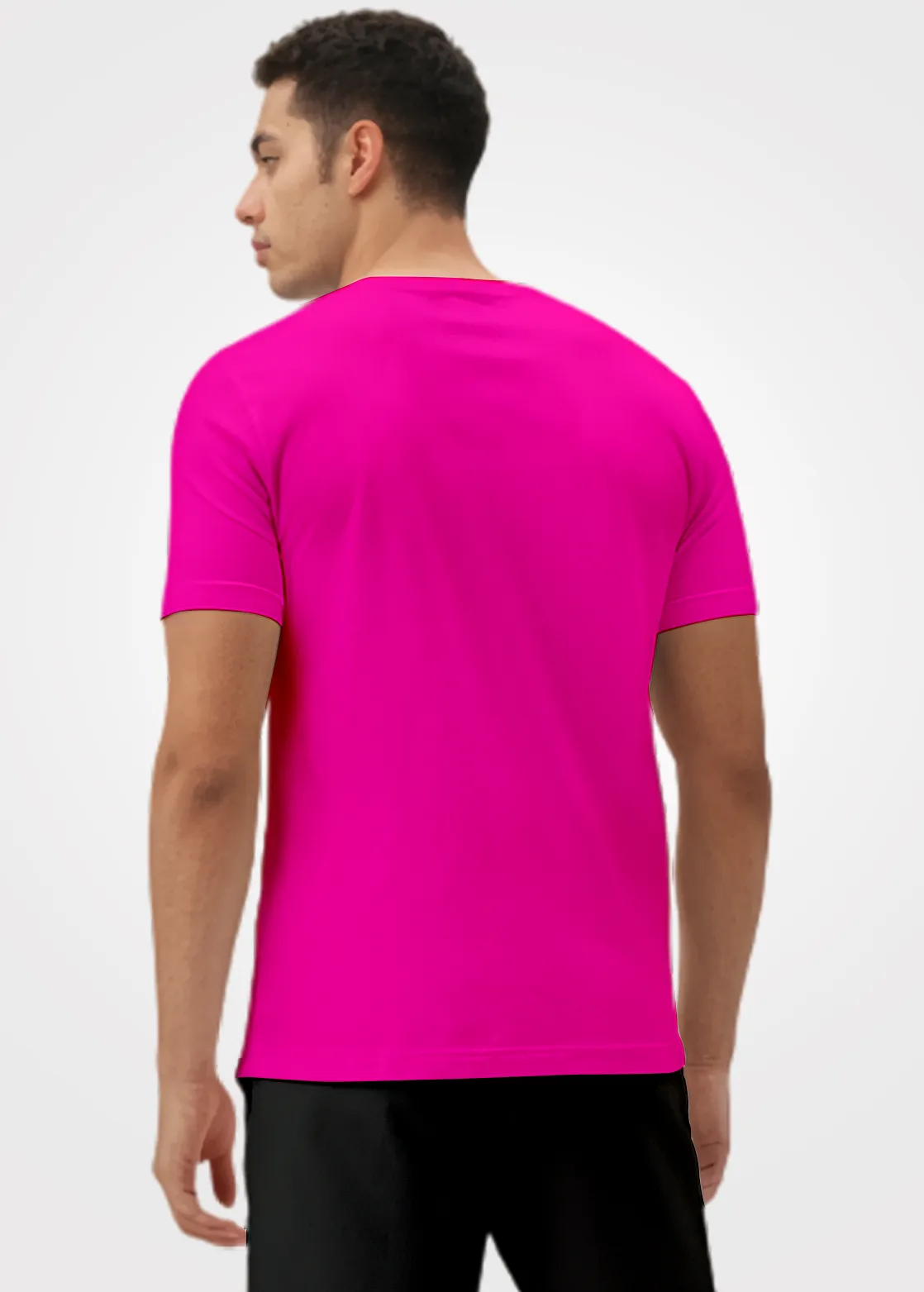 Camiseta Poliamida Crepe Masculina Treino - Rosa neon