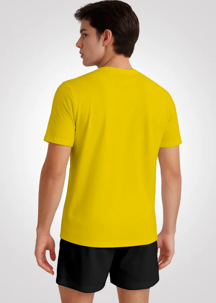 Camiseta Poliamida Furadinha Masculina Treino - Amarelo