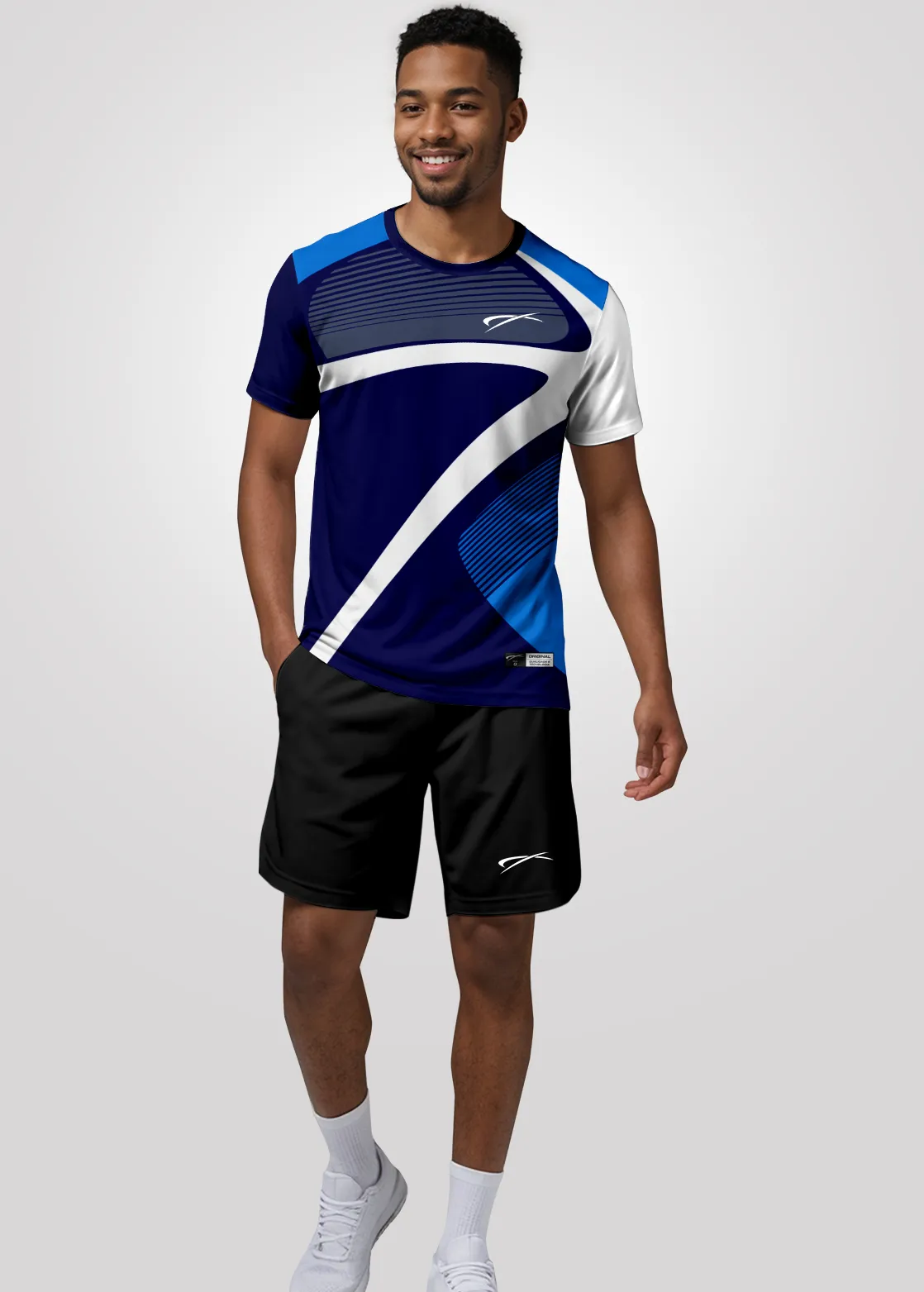 Camisa de Treino Unissex em Aeroflex - Azul escuro