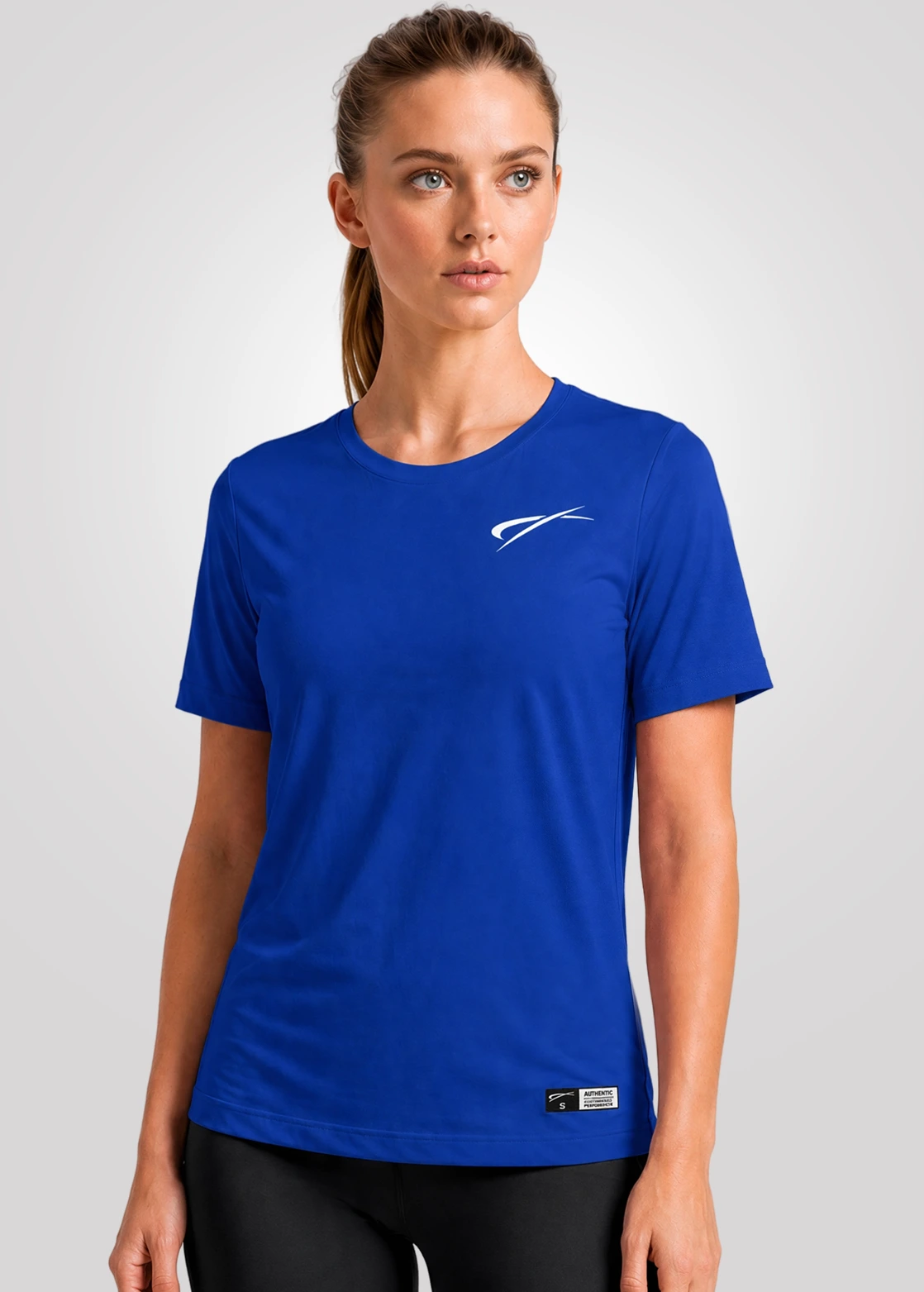 Camiseta Poliamida Furadinha Feminino Treino - Azul Midnight