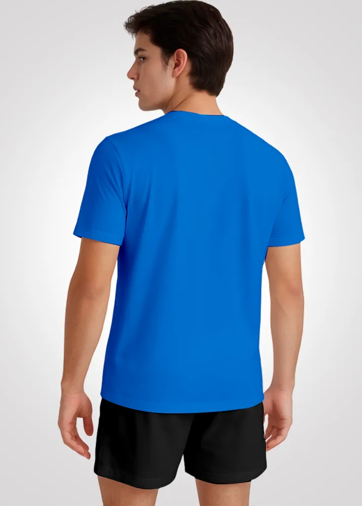 Camiseta Poliamida Furadinha Masculina Treino - Azul