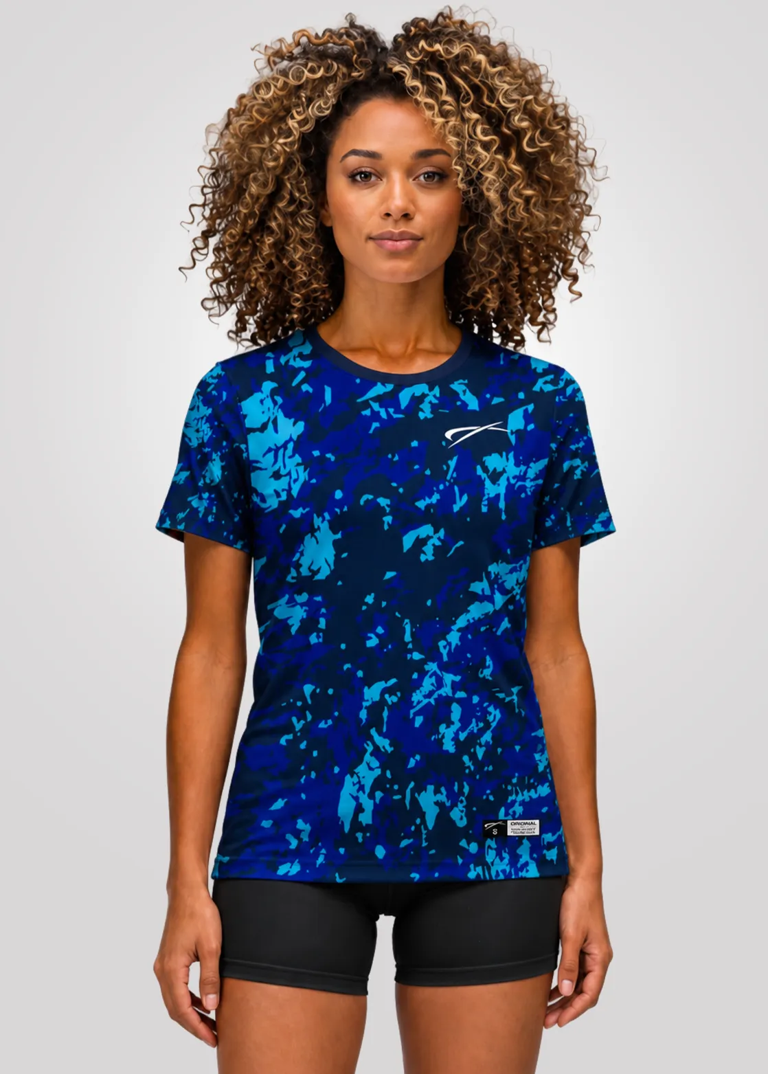 Camiseta Aeroflex Dry Fit Feminino Treino Proteção UV Motion Ocean - Branco