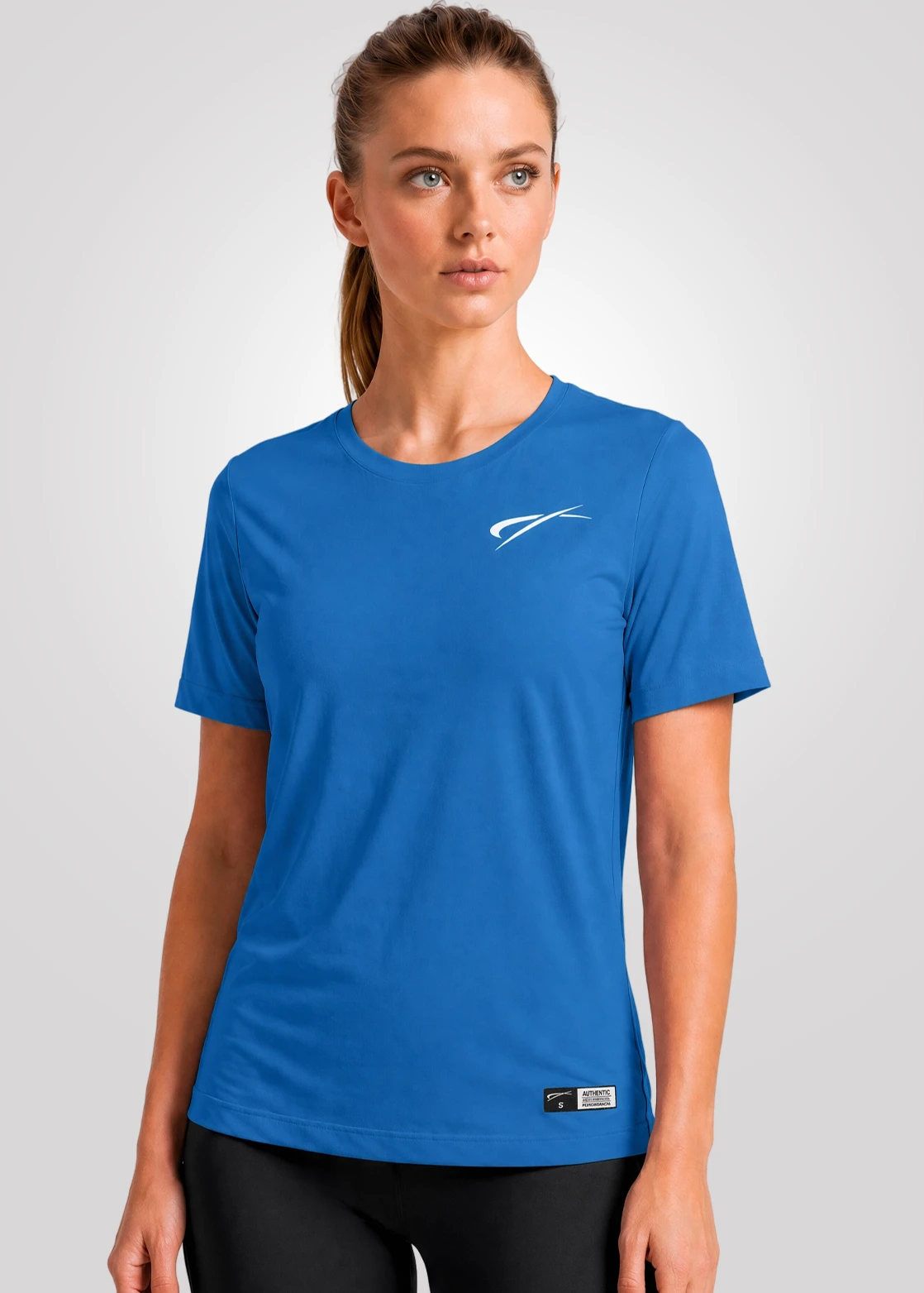 Camiseta Poliamida Furadinha Feminino Treino - Azul