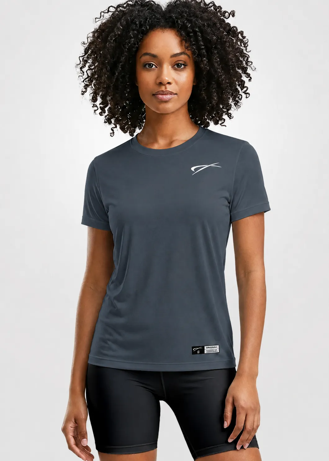 Camiseta Poliamida Crepe Feminina Treino - Cinza